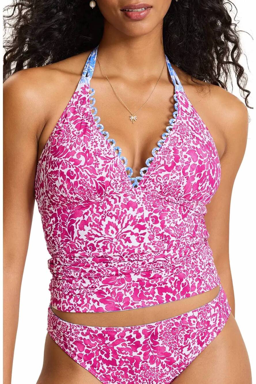 NEW TOMMY BAHAMA paisley daze reversible tankini in hibiscus pop